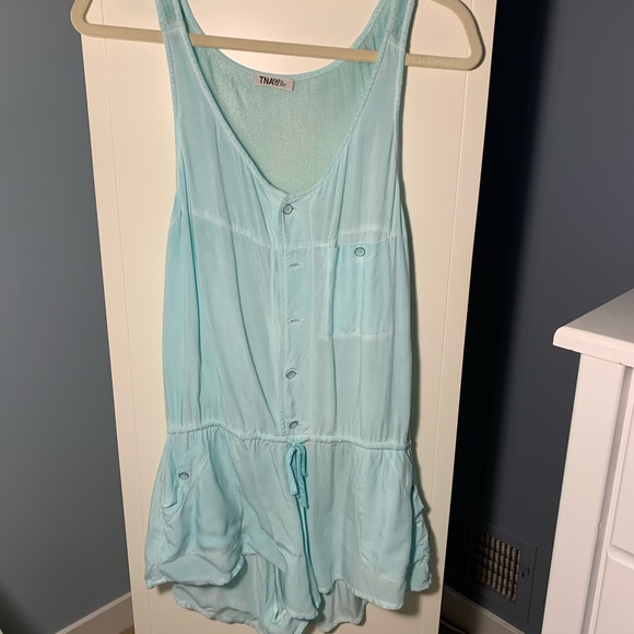 TNA Pants - Aritzia TNA | Bright Aqua Light Romper | Size Small